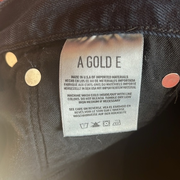 Agolde Dark Rinse Whisker Wash Mid rise Skinny Straight Leg Denim Jeans - Picture 4 of 8